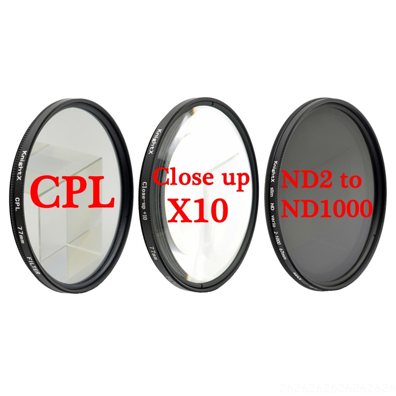 Bộ Lọc Ống Kính Máy Ảnh 3 Trong 1 Cpl + 10 Macro + 62mm 67mm 72mm 77mm