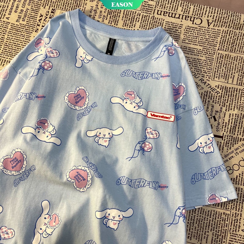 Áo Thun Tay Ngắn Dáng Rộng In Hình Cinnamoroll Dễ Thương Thời Trang Cho Nữ