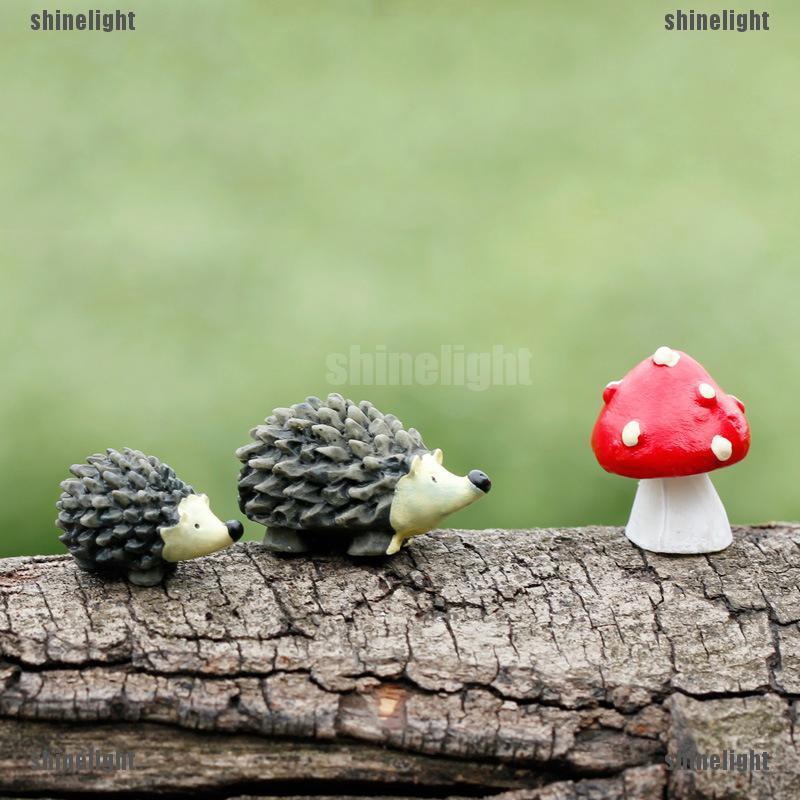 Set 3 Đồ trang trí Nhím Mini Trang Trí Chậu Cây Bonsai / Nhà Búp Bê