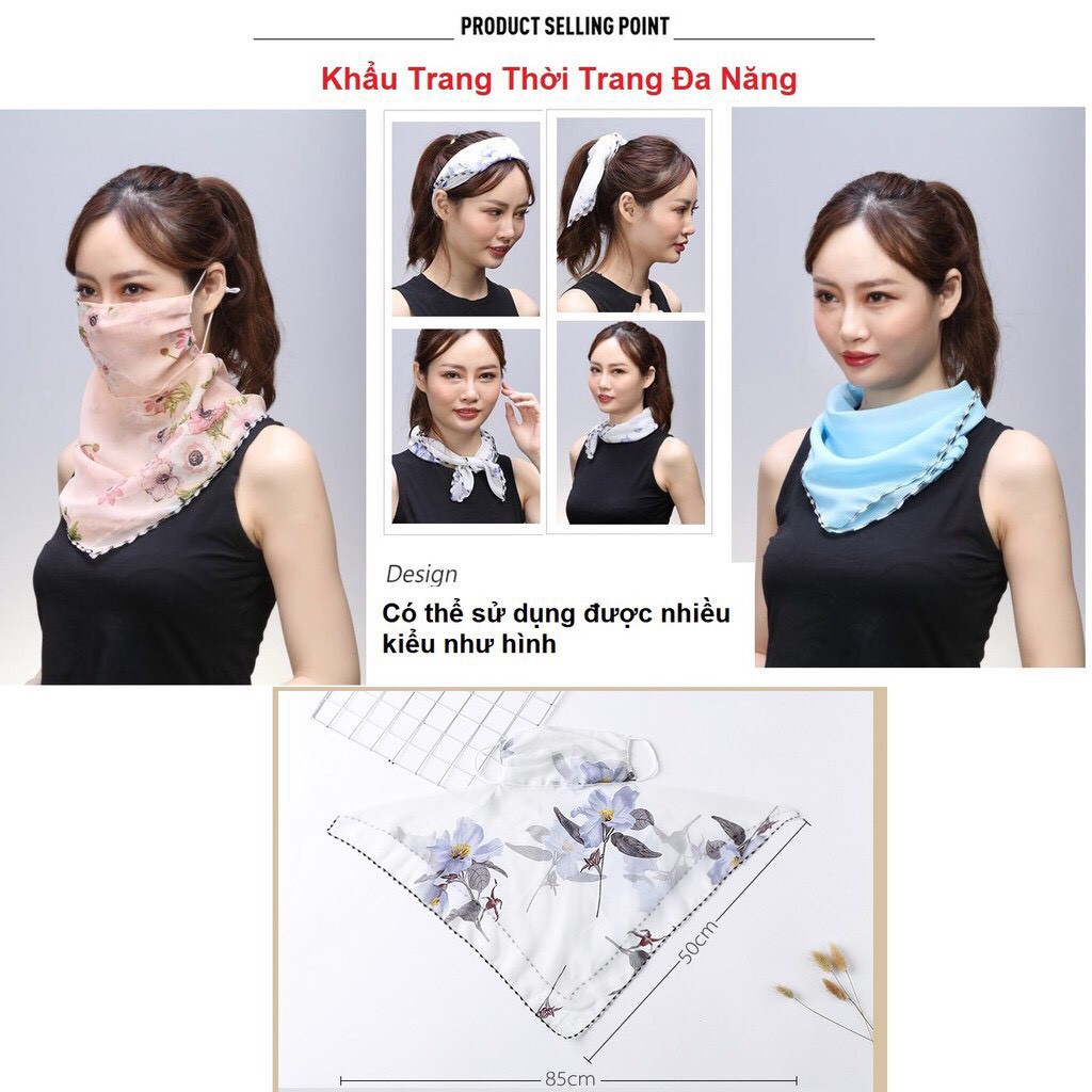Khẩu Trang Vải Voan Chống Nắng Đa Năng Khăn Đa Năng | BigBuy360 - bigbuy360.vn