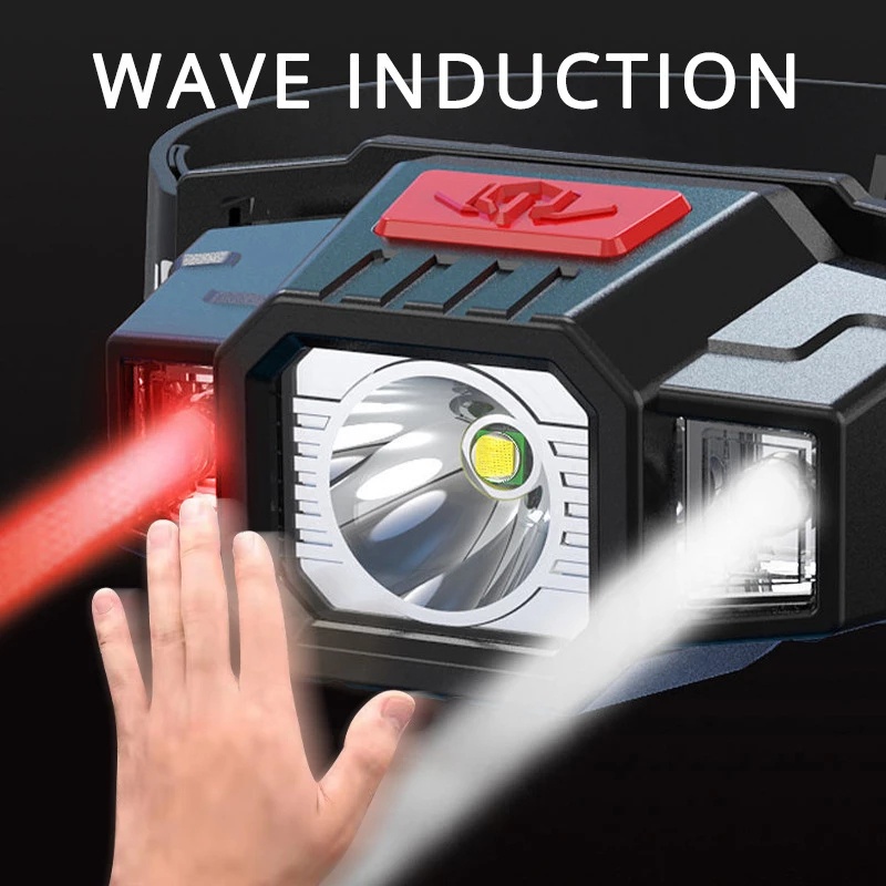 Đèn LED Đeo Đầu Sạc USB Cảm Ứng Dùng Pin Có Thể Sạc Lại Dùng Khi Chạy Bộ Câu Cá