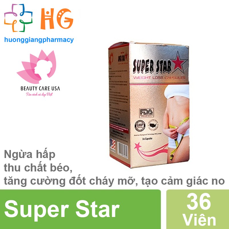 Viên uống giảm cân Super Star - Bí quyết cho thân hình hoàn hảo (Hộp 36 viên)