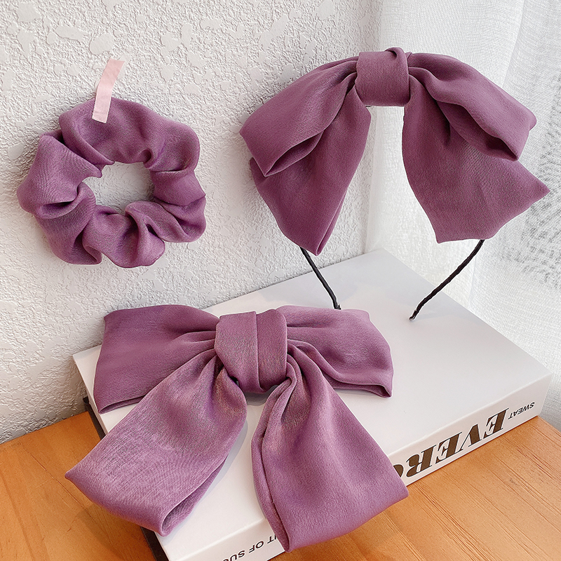 Kẹp Tóc Hình Nơ Màu Tím Lớn Dễ Thương Cho Nữ