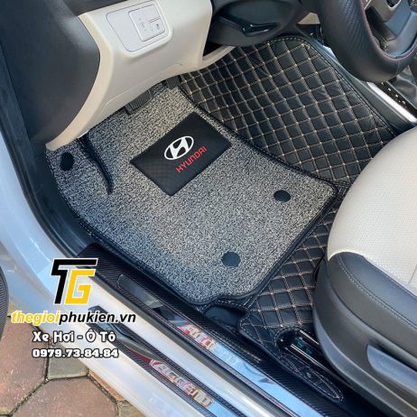 Hyundai Accent 2018-2019 - Thảm trải sàn da 6D kèm thảm rối chống bụi cao cấp cho Ô tô