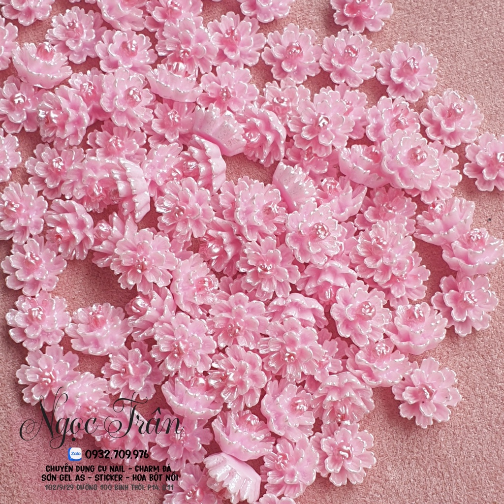 [Ảnh thật] Hoa Cúc Tràm 5D | Màu Hồng Pastel | Trang Trí Móng Tay HZ03