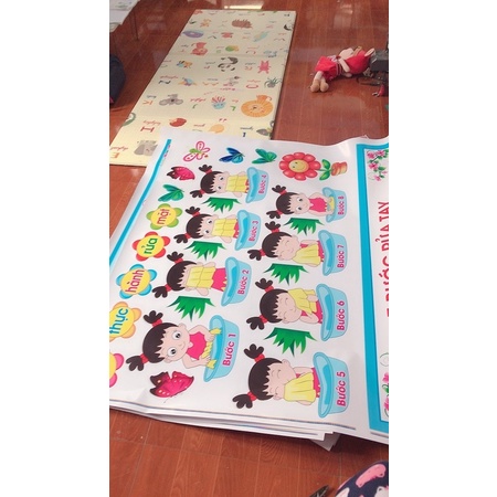 Decal mầm non- Các bước rửa mặt KN008