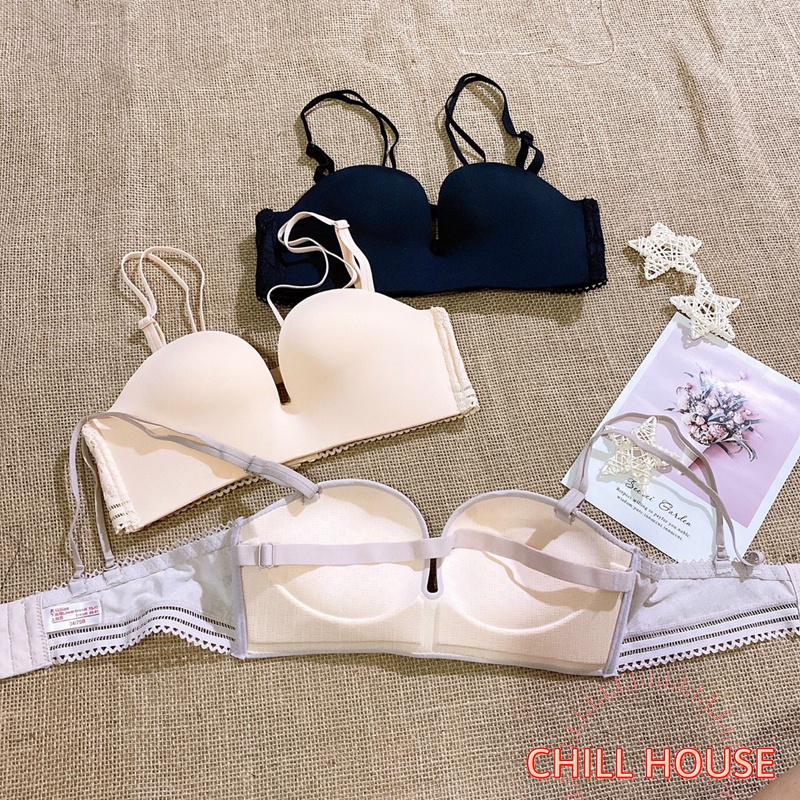 ÁO LÓT CHỐNG TỤT QUẢ NGANG DÂY REN KHÔNG GỌNG ÔM ĐẨY NGỰC ĐẸP A26 - CHILLHOUSE