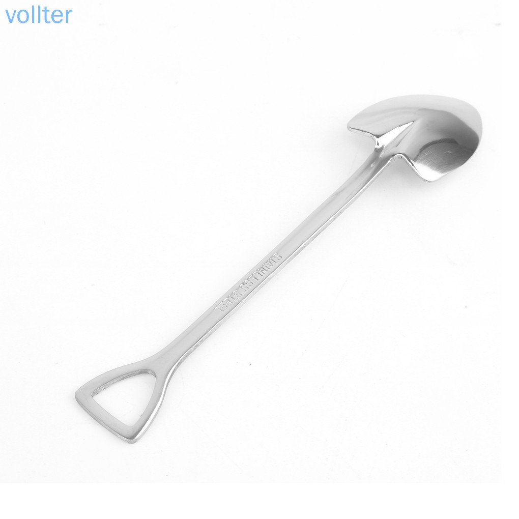 Xẻng thép không gỉ Shape Tea Coffee Sugar Spoon Ice Cream Dessert Spoon