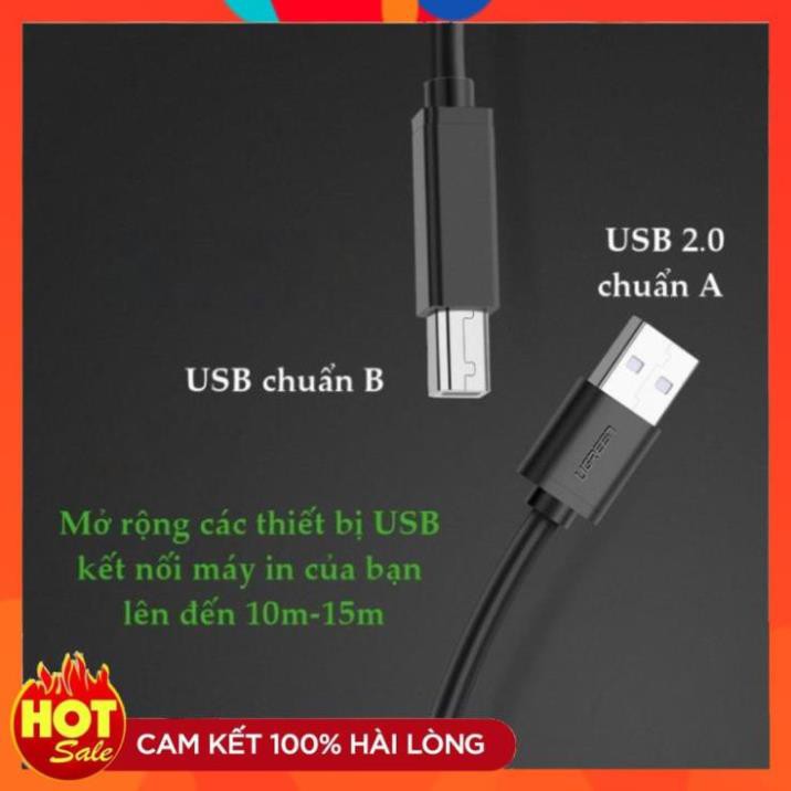 [Chính Hãng] Cáp máy in USB 2.0 dài 10m có IC khuếch đại chính hãng UGREEN 10374 - Cáp máy in USB 2.0 chất lượng cao