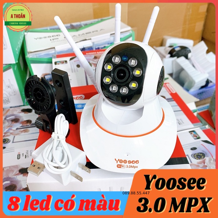 Camera IP Yoosee Độ Phân Giải 3.0Mpx Có Đèn Led Quay Đêm - Kết Nối WiFi - Không Cổng Mạng LAN Mẫu 2021.