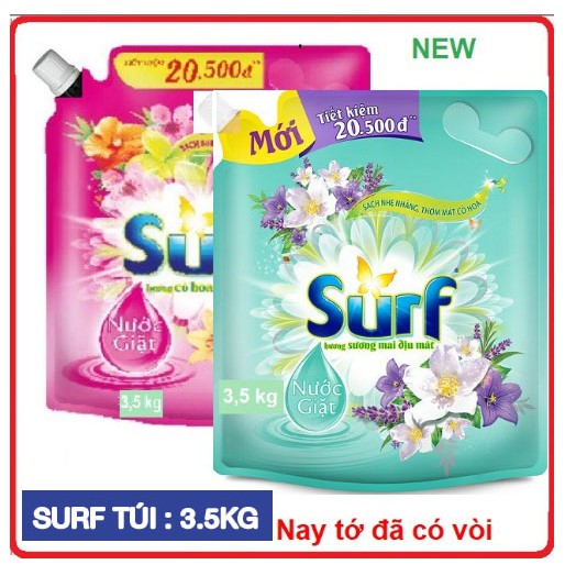 [Giá sỉ] Nước Giặt Surf Túi 3.5kg ( Mẫu Mới có vòi )