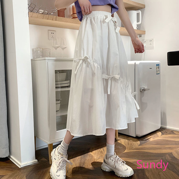 Chân Váy Chữ A Phối Nơ Ren Xinh Xắn Theo Phong Cách Nhật Bản Dành Cho Nữ