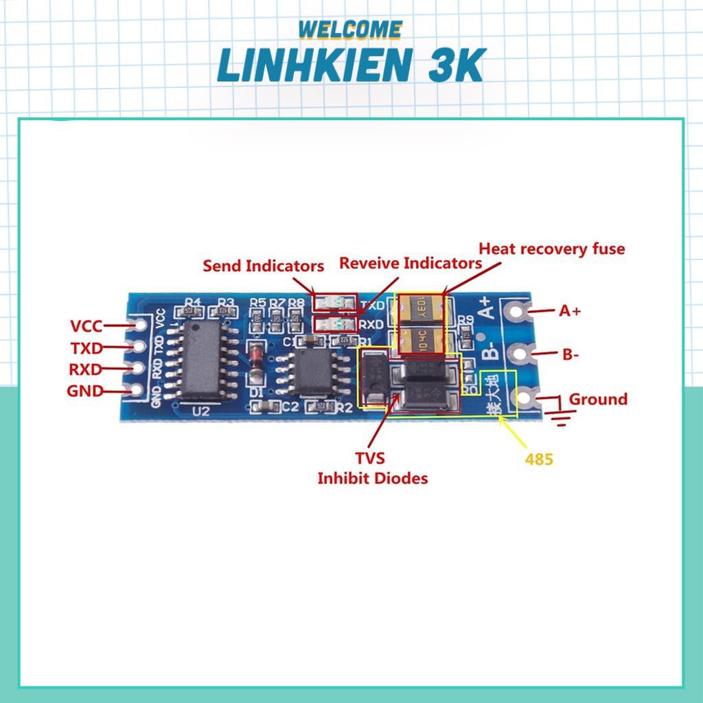 Module RS485 RS485-TTL01 (chuyển đổi giao tiếp TTL vi điều khiển sang chuẩn  RS485)