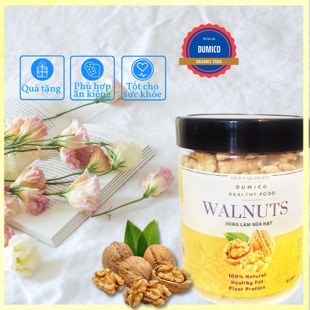 Hạt óc chó tách vỏ Dumico, walnuts làm sữa hạt, nhân óc chó nhập khẩu, ngũ cốc bà bầu,tập Gym,ăn kiêng.