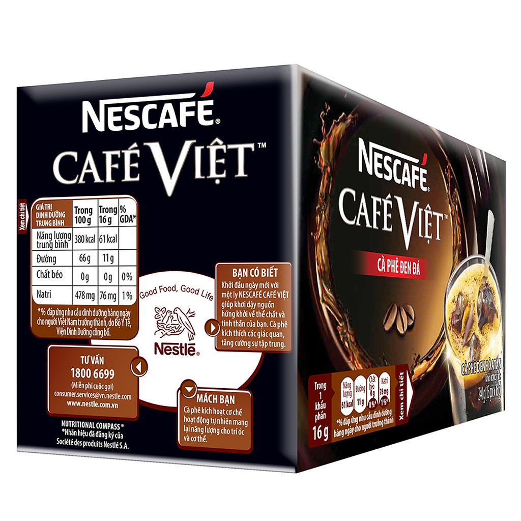 Cà phê đen đá NesCafé Café Việt 10 gói x 16g