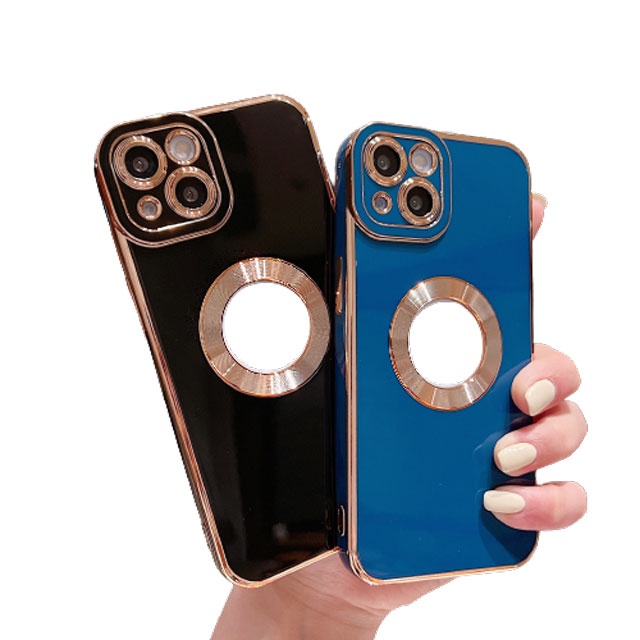 Ốp Điện Thoại Silicon Dẻo Hở Táo Logo Sang Trọng Mạ Viền CD Cho iPhone 13 Promax/13/12promax/12/11 Pro Max/11Pro/11 đẹp