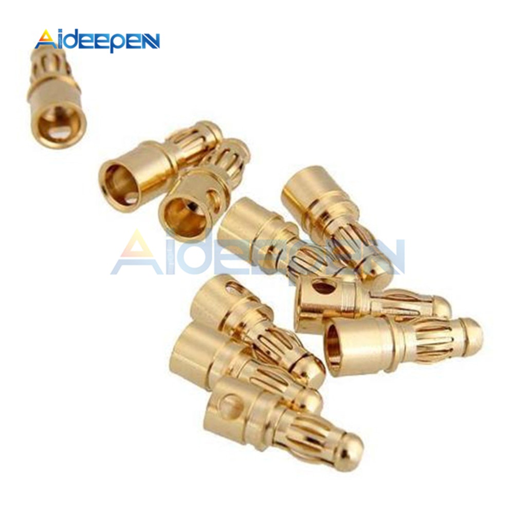 Set 20 Đầu Cắm Bắp Chuối Mạ Vàng Giắc Cắm 3.5mm Chuyên Dụng Cho Động Cơ Rc