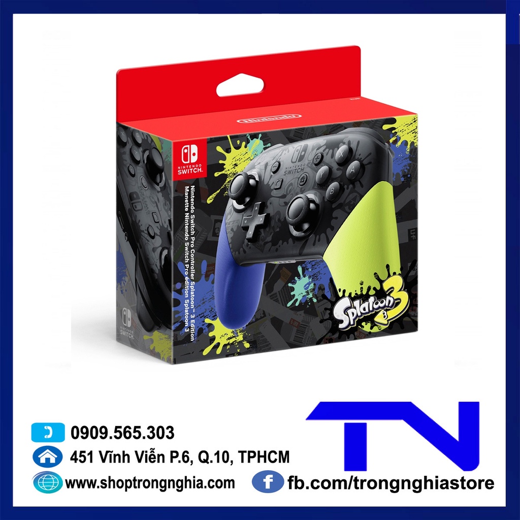 Tay cầm Nintendo Switch Pro Splatoon 3 Special Edition - Tay mới 100% bảo hành 3 tháng
