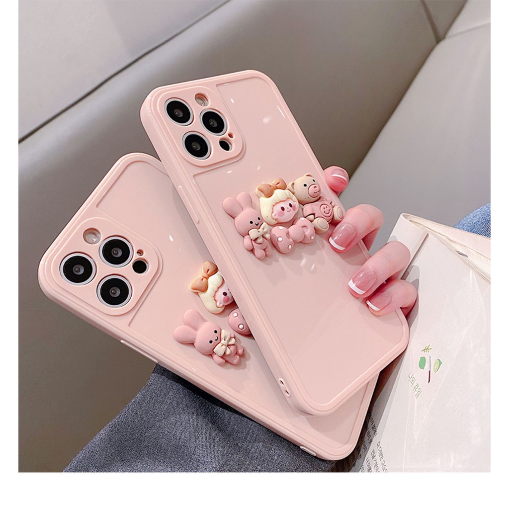 Ốp Điện Thoại tpu Dẻo Họa Tiết Cô Gái Màu Hồng Cho iPhone X XS XR XS max 7Plus 8Plus