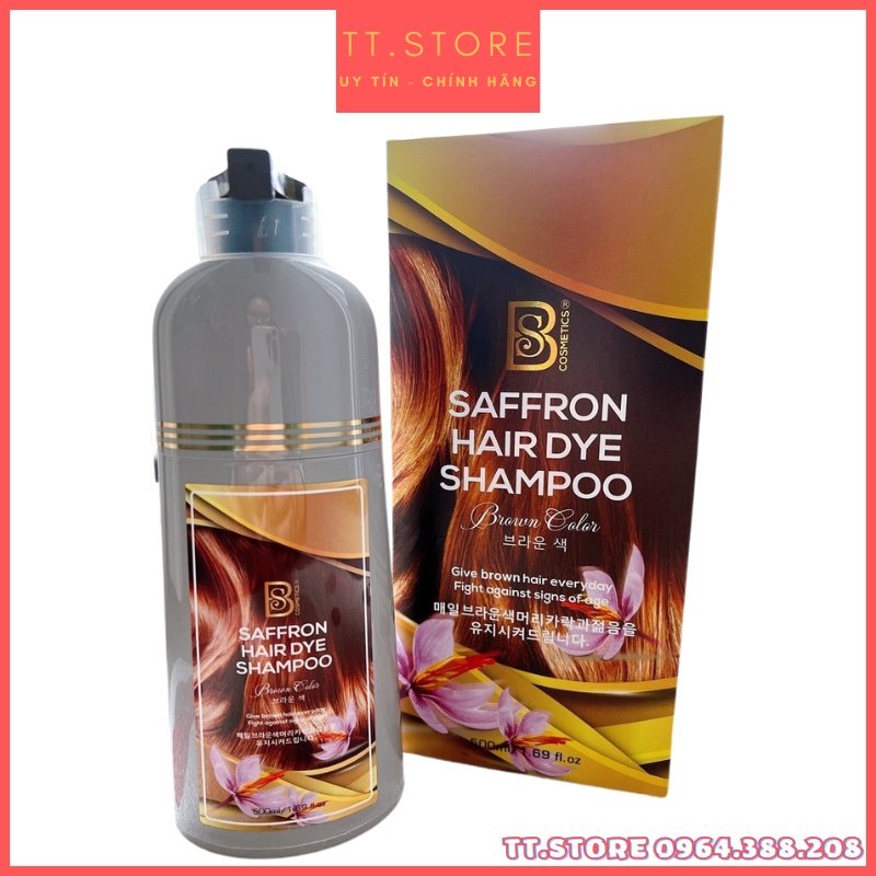 Dầu Gội Phủ Bạc Tóc Thảo Dược Saffron, Phủ 100% Tóc Bạc, Lên Màu Ngay Từ Lần Gội Đầu Tiên