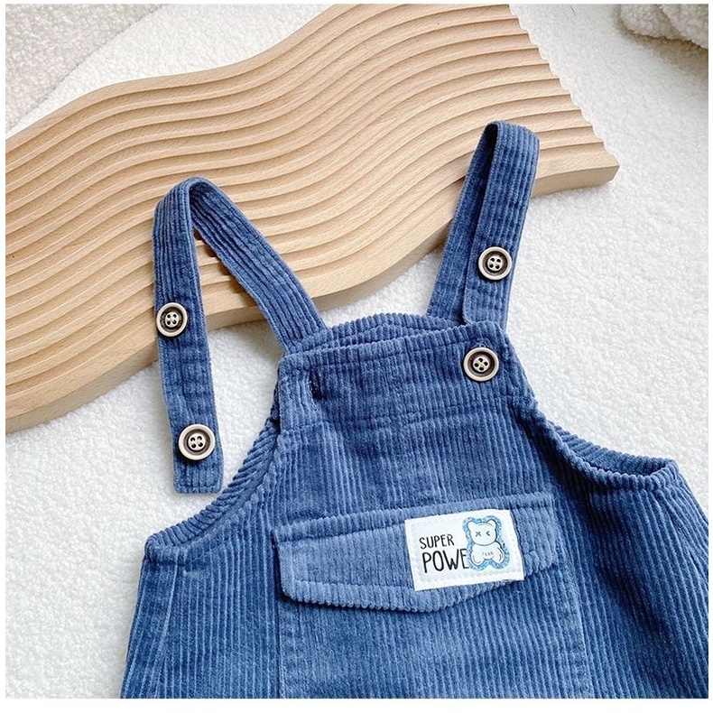 [Babycat] Hàng Có Sẵn Quần Yếm Vải Nhung Phong Cách Hàn Quốc Nhật Bản / Hàn Quốc Thời Trang Xuân Thu Hàng Mới Dành Cho Bé Trai