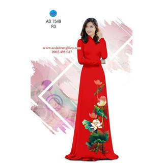 🌼Vải áo dài lụa 3D hoa sen chân đồng phục (đặt trước 4 ngày)🌸