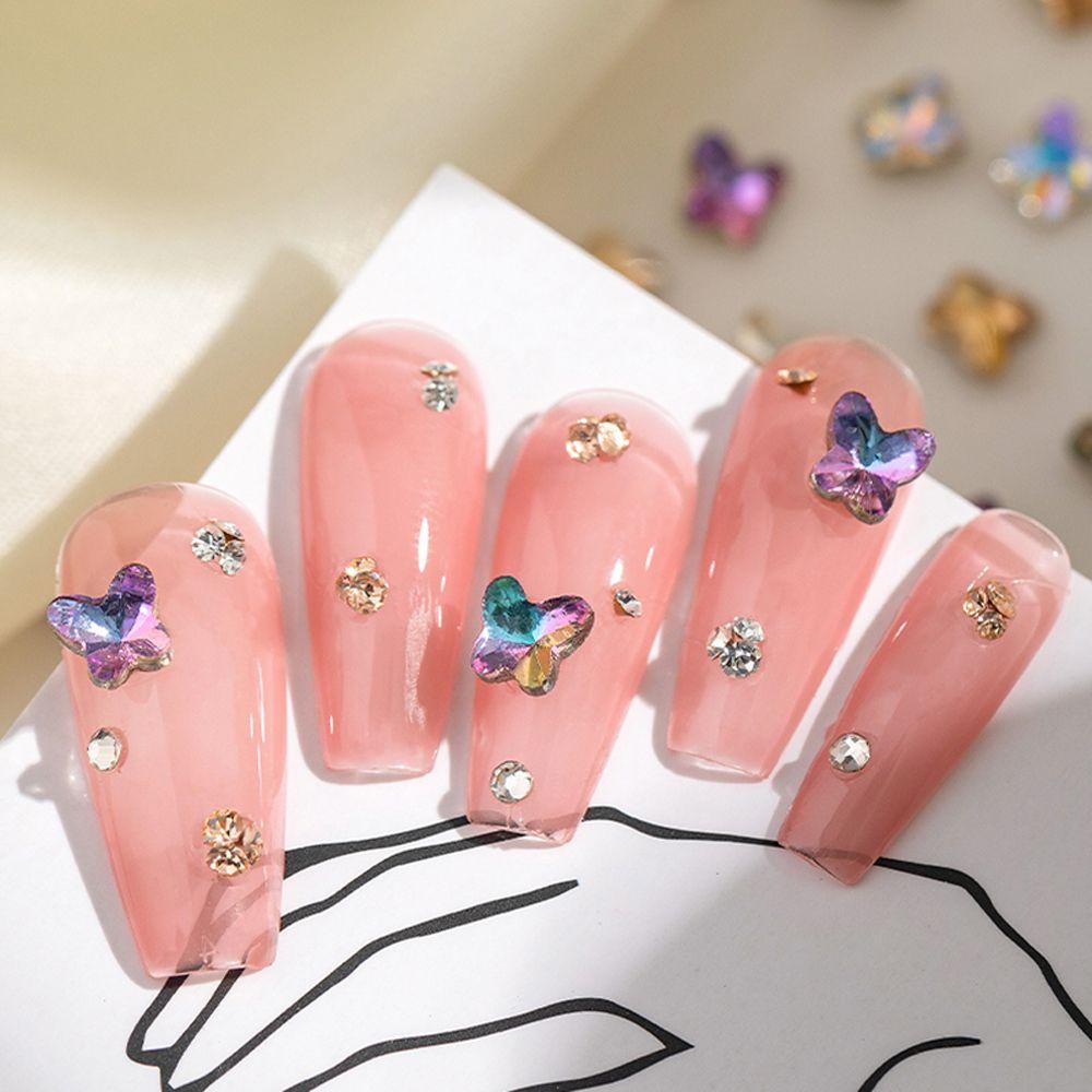 Phụ Kiện Trang Trí Móng Tay Hình Bướm Xinh Xắn|Phụ Kiện Trang Trí Móng Tay Lấp Lánh DIY Charms