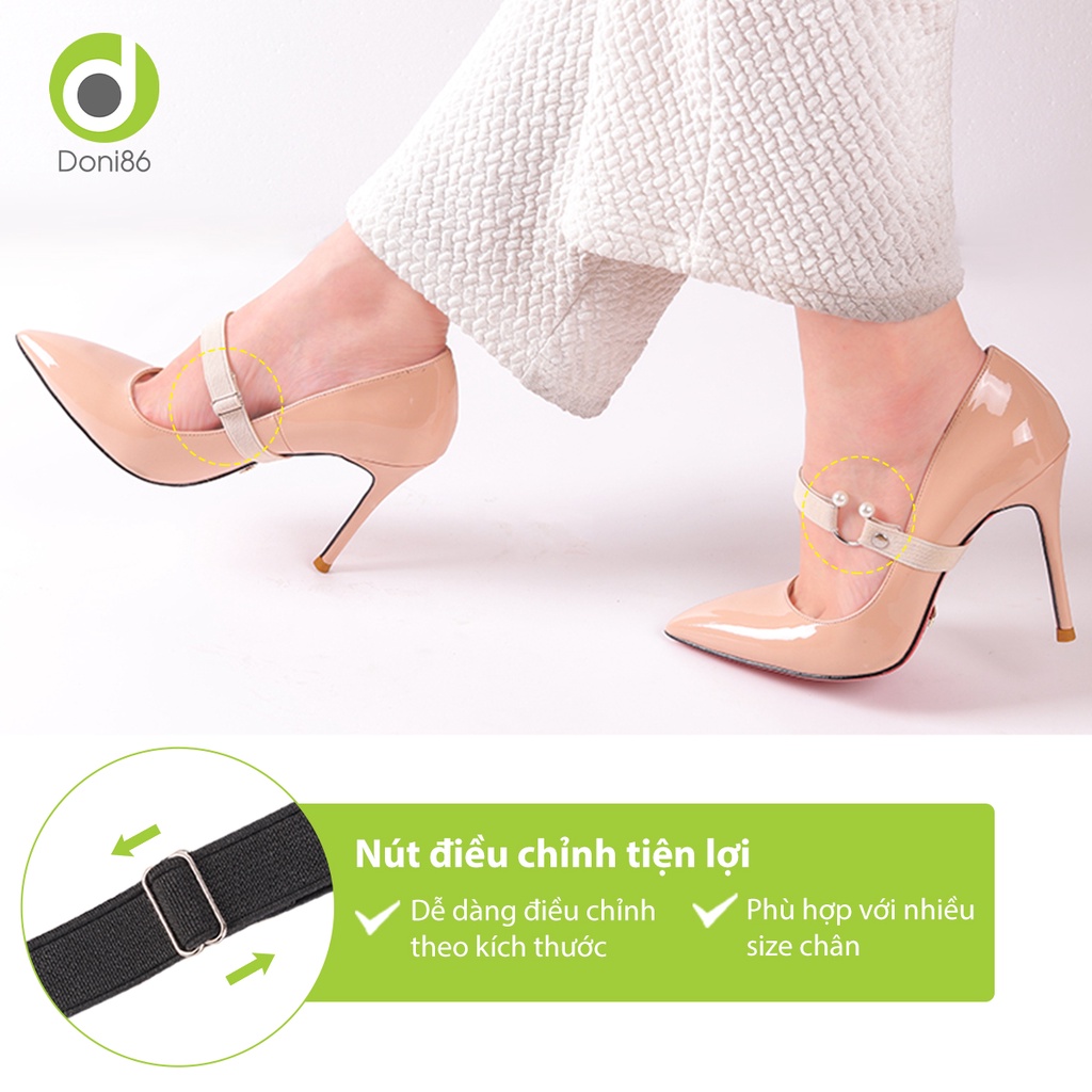 Một cặp quai giày, thiết kế ngang ôm bàn chân, chất liệu thun đàn hồi, khoen cài chắc chắn - Doni - DOPK218