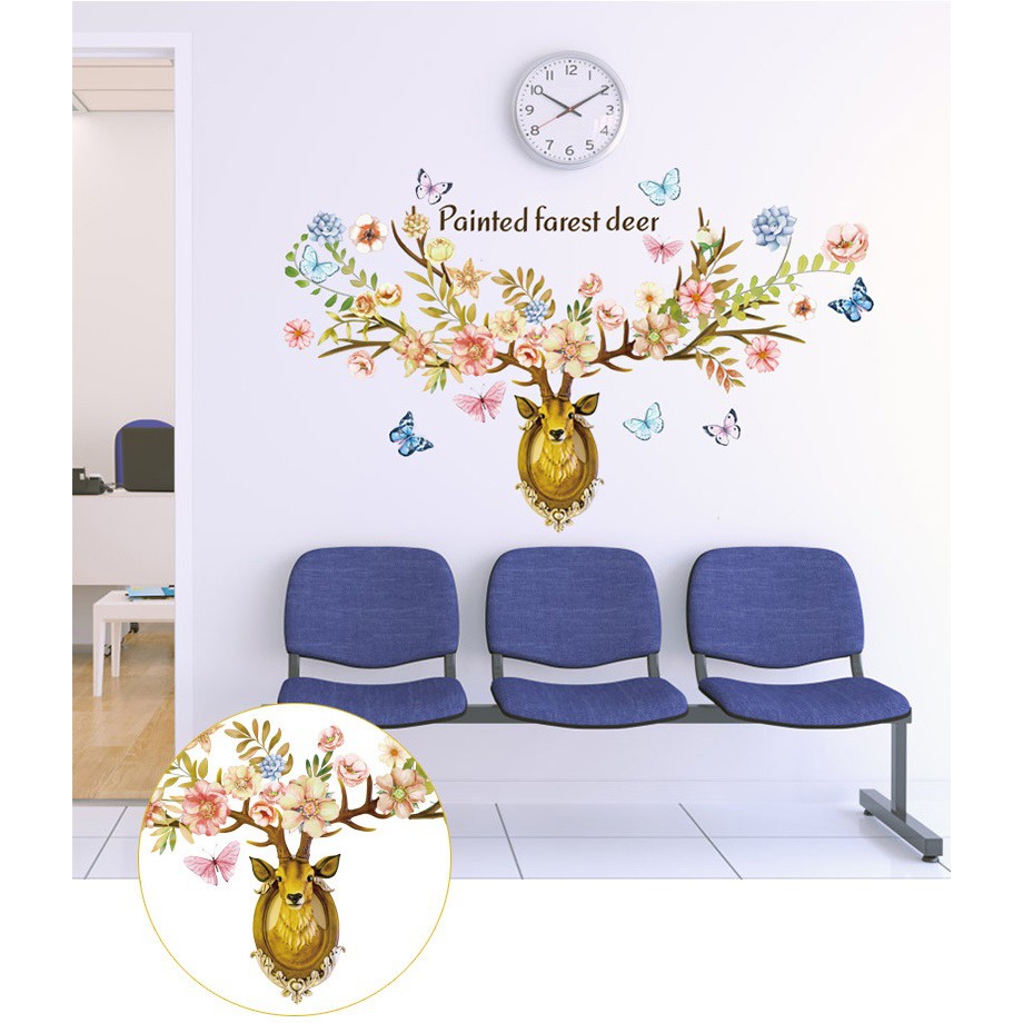 Tranh decal dán tường 3D dán phòng khách AmyShop DKN094