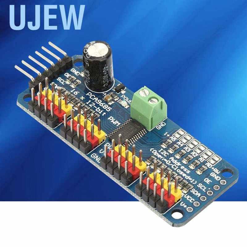 Bảng mạch mô đun động cơ Servo Ujew PCA9685 16 kênh 12Bit PWM I2C 40~1000Hz 5V cho robot