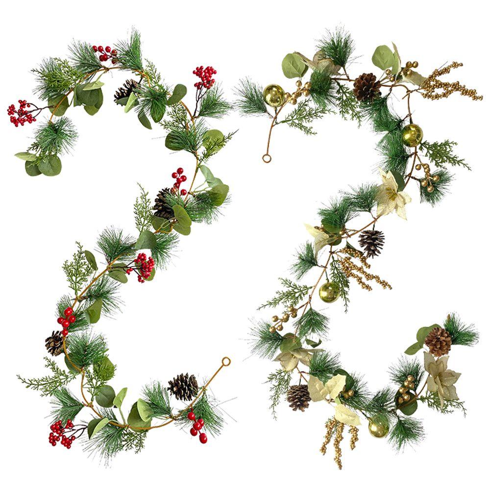 Dây Lá Bạch Đàn Nhân Tạo Màu Đỏ Dùng Trang Trí Phông Nền Lễ Tạ Ơn / Tiệc Cưới / Giáng Sinh