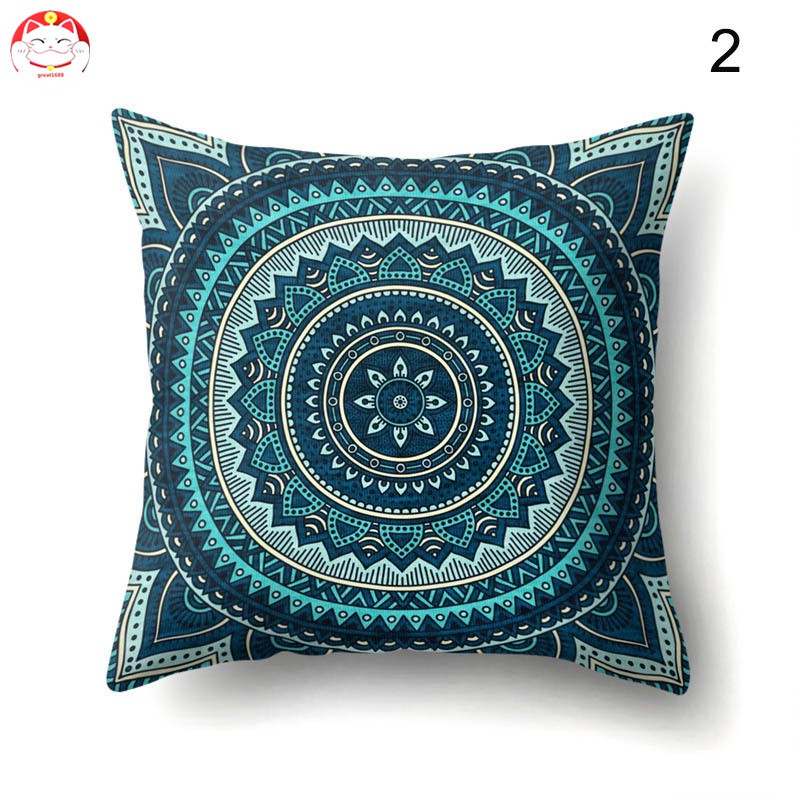 Vỏ Gối Vuông 45x45cm Hoa Văn Phong Cách Bohemian