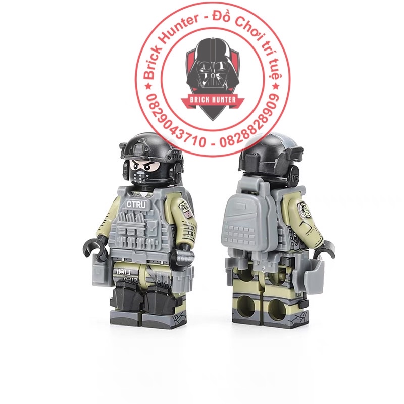 Army swat combo 5 minifigures Lính đặc nhiệm CTRU kèm trang bị vũ khí