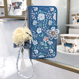 Apple phone case for iPhone 11 pro max Xs Max XR X 7 8 mobile phone leather case card phone case flower fashion case