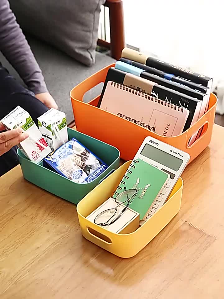 Hộp đựng đồ bằng nhựa có tay cầm nhiều màu tiện lợi 3 kích cỡ | BigBuy360 - bigbuy360.vn