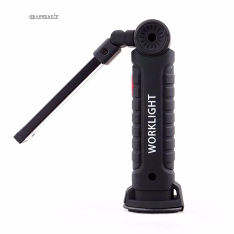 Hot W/ Hook Folding Slim Lamp Inspect Black Work Light Rechargeable Waterproof 360° Magnetic USB Energy saving Torch