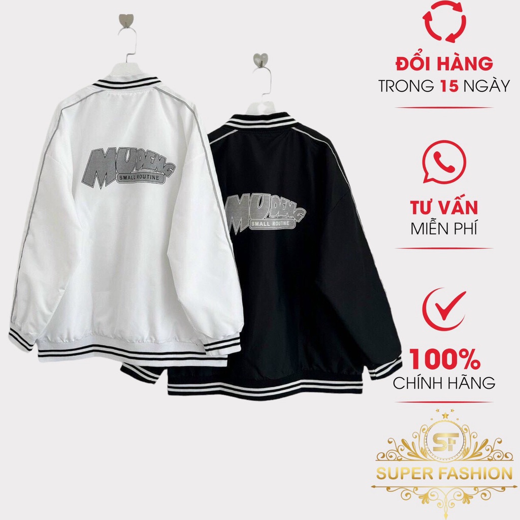 Áo Khoác Dù Nam Bomber SUPER FASHION Vải Dù 2 Lớp In Chữ Form Rộng D501