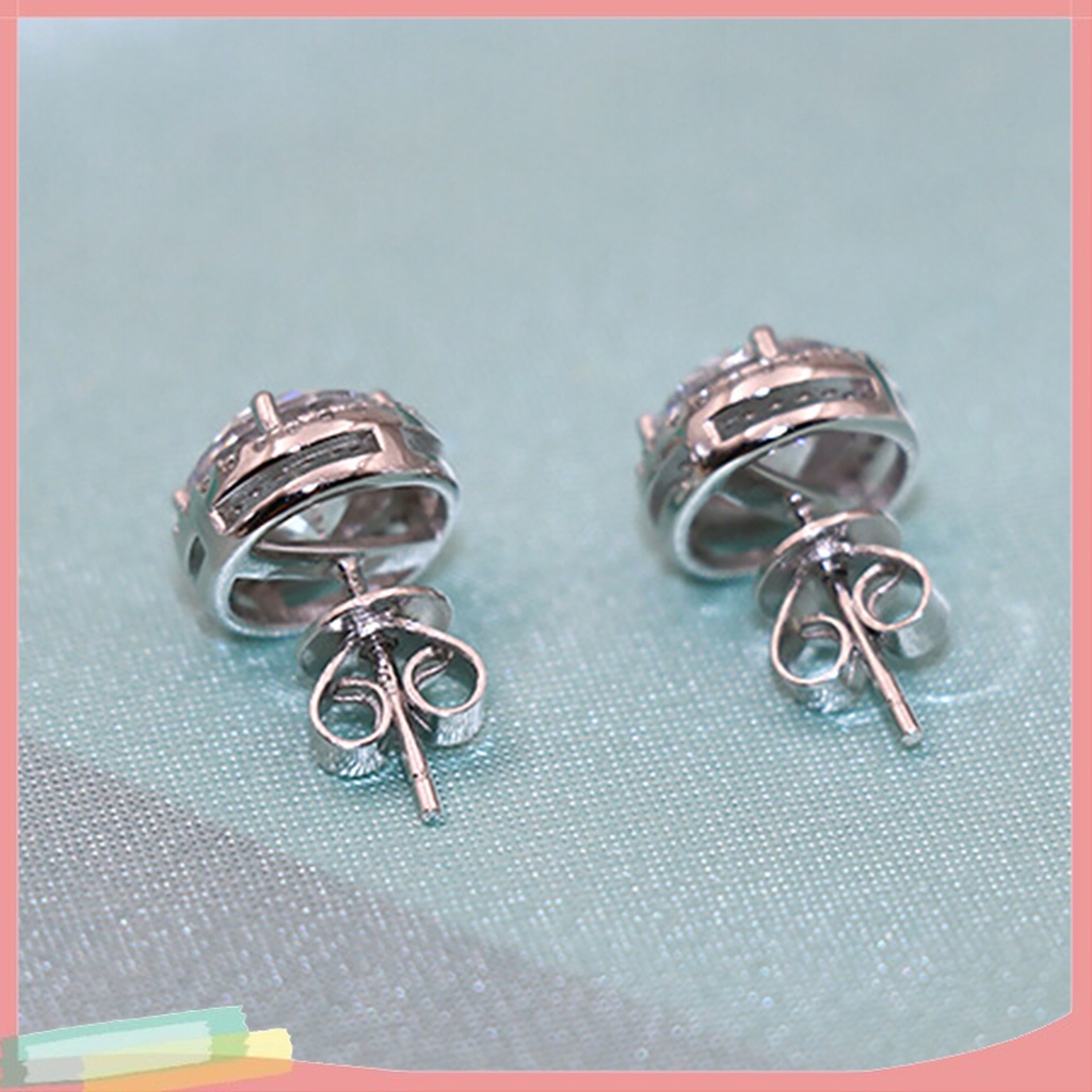 Bông Tai Mạ Bạc Đính Đá Zircon Thời Trang Dành Cho Nữ