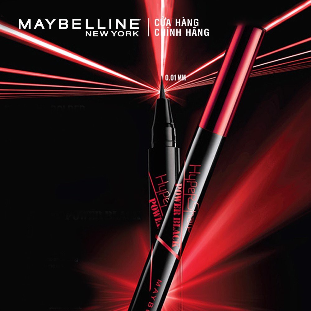 Bút kẻ mắt nước siêu sắc mảnh không lem, trôi Maybelline New York HyperSharp Đen 0.5g - Mỹ Chính Hãng