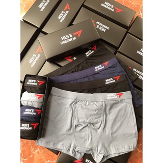 Combo Hộp 4 Quần Lót Nam Quần Sịp Đùi Boxer chất Cotton Cao Cấp 50-75kg