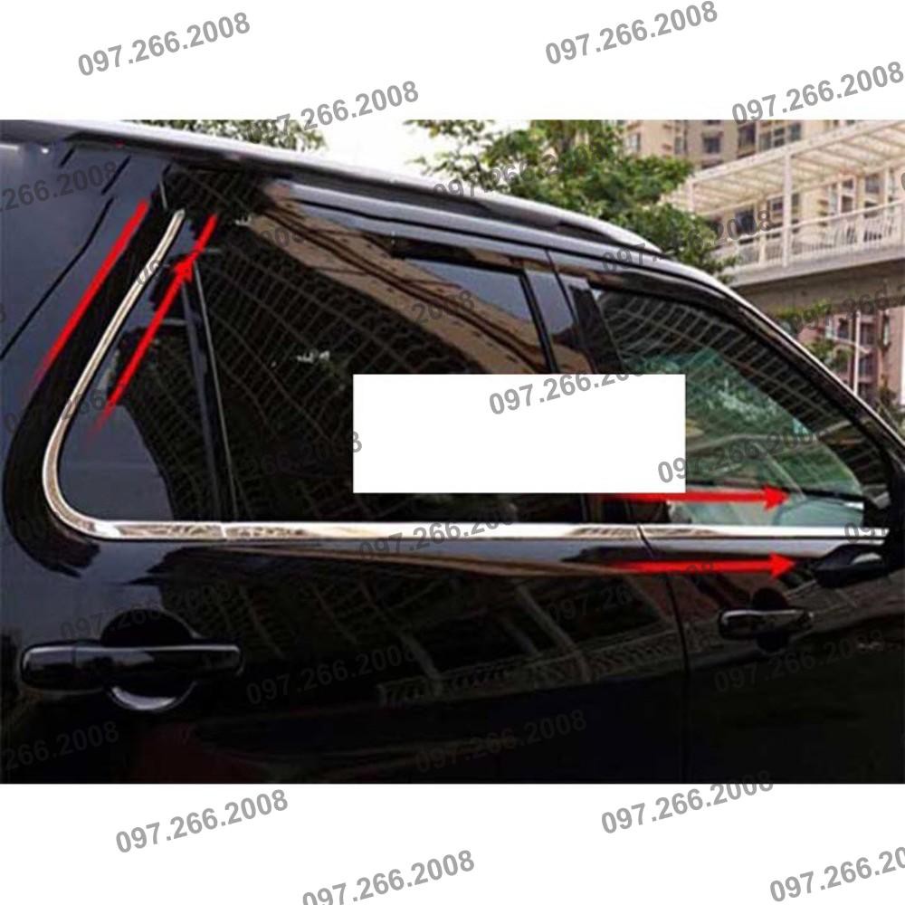 Nẹp chân kính và cột C Fortuner 2009-2016 inox cao cấp