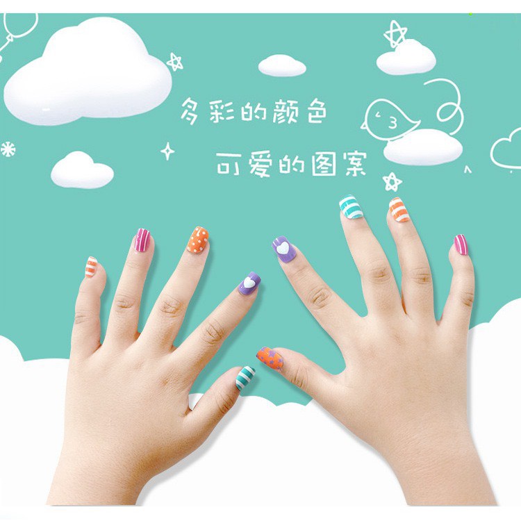 (KIDs ) set 24 móng giả cho bé gái xinh xắn tặng kèm keo