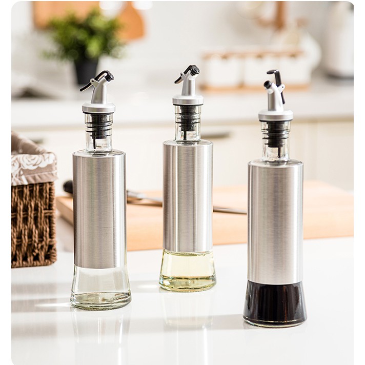 Chai Đựng Dầu Ăn, Nước Mắm, Nước Tương Thủy Tinh Bọc INOX - ĐẢM BẢO AN TOÀN CHO SỨC KHỎE | BigBuy360 - bigbuy360.vn