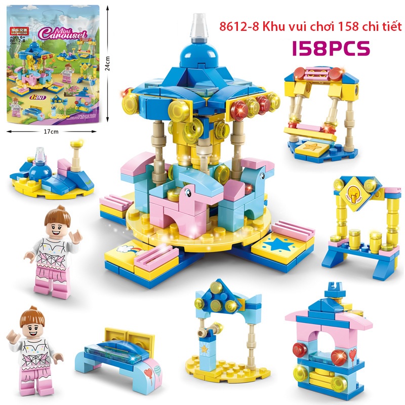 Bộ đồ chơi LEGO BBS xếp hình lắp ráp nhiều chủ đề: xây dựng, bác sĩ, cảnh sát, cứu hỏa... phát triển tư duy cho trẻ