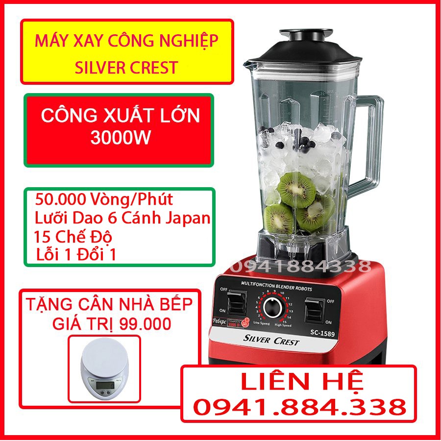 Máy Xay Công Nghiệp 3000W Đa Năng SILVER CREST