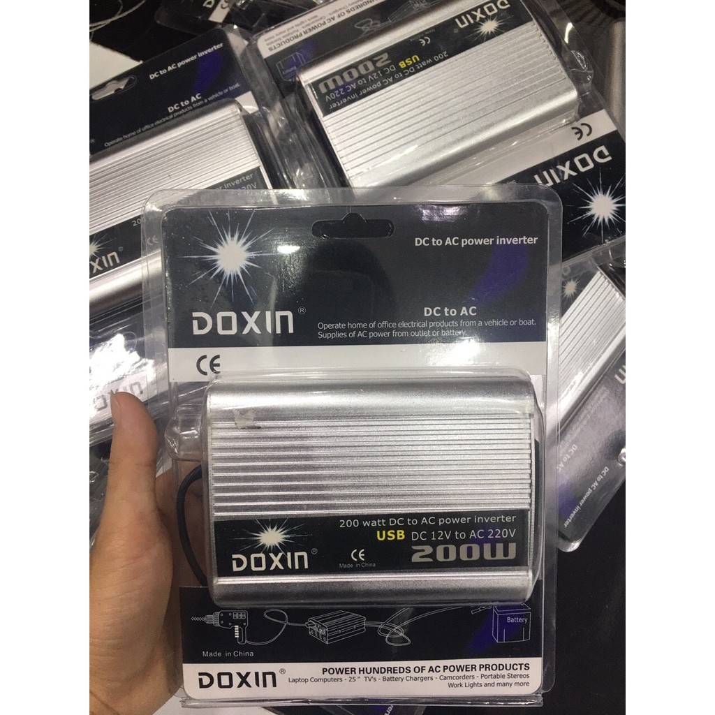 Bộ chuyển đổi nguồn điện Doxin 12V - 220V 200W TIGĐ03 dùng cho ô tô