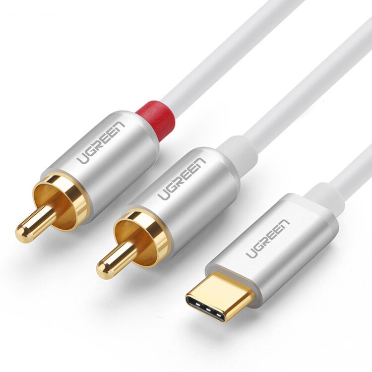 Cáp chuyển đổi USB type C sang 2 đầu hoa sen RCA dài 0.5m UGREEN US145 30