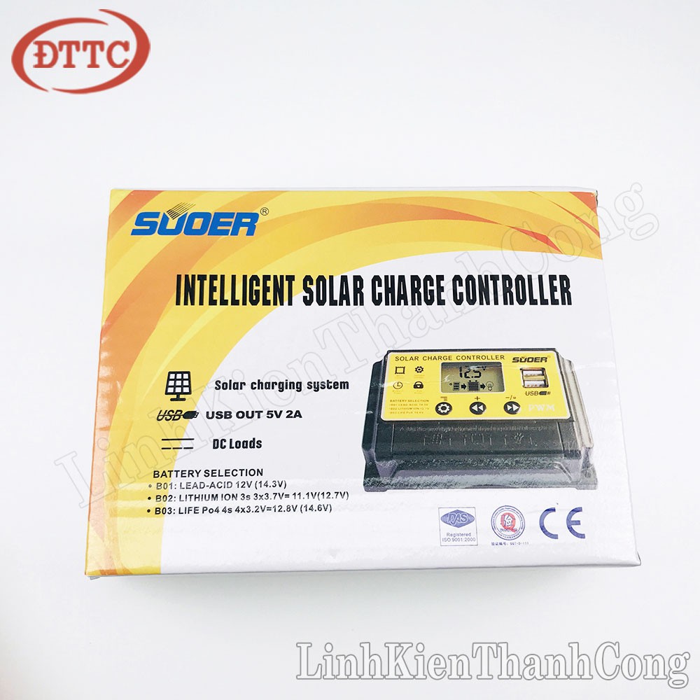 Bộ Điều Khiển Sạc Năng Lượng Mặt Trời SUOER 12V 24V 30A ST-S1230 (Chính Hãng)