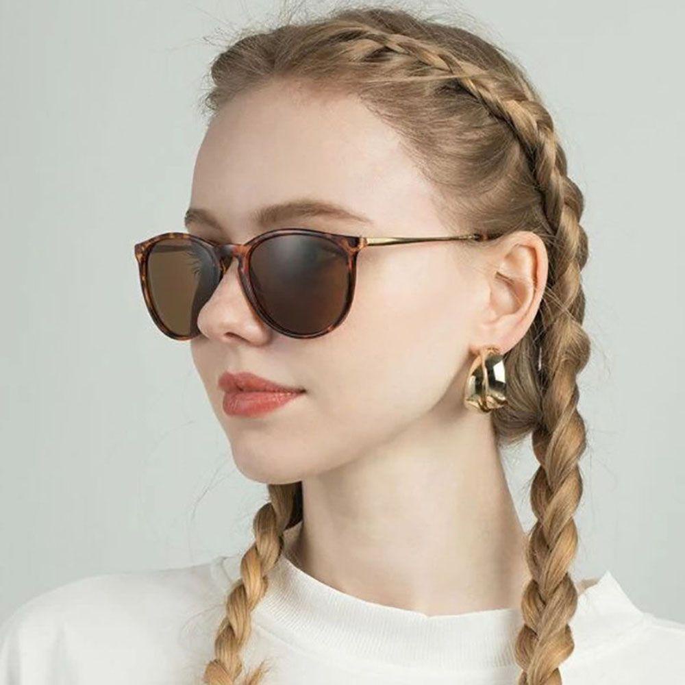 Kính Râm Gọng Tròn Màu Ngà Phong Cách Cổ Điển Thời Trang Cho Nam Và Nữ