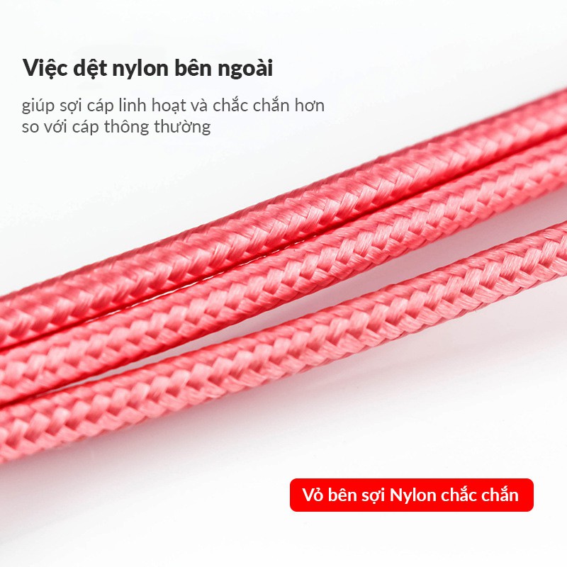 Cáp Sạc 2 Đầu Micro USB/ Lightning - Móc Khóa Tiện Lợi - Dùng Cho Iphone/ Samsung / Oppo / Xiaomi/ Huawei / Sony...